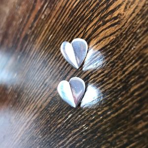 💯 Italian silver butterfly heart earrings